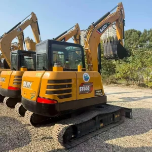 Used SANY SY55C Mini Crawler Excavator 5.5Ton Small Hydraulic Digger Isuzu 4JG1 Engine Low Working Hours Excavator for Sale