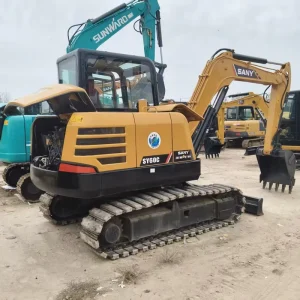 Used Sany SY60C 6Ton Mini Excavator Second Hand Sany SY55C SY75 Hydraulic Compact Digger