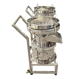Vegetable Juice Mobile Stainless Steel 304 Vibrating Screen Filter Strainer with Vertical Vibrating Motor for Food Processing