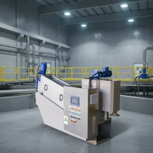 Volute Screw Press Stainless Steel 316L Anti Clogging for Food Processing Wastewater Sludge Dewatering
