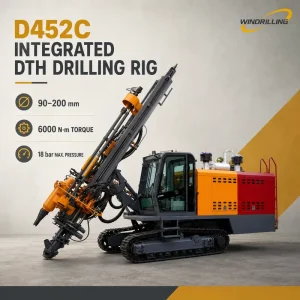 WD-D452C Full Hydraulic Crawler DTH Drilling Rig 90-200mm for Quarry Blasting