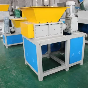 Waste Plastic Scrap Hard Drive Mobile Mini Industrial Double Shaft Multipurpose Shredder Machine with Gearbox Pump High Safety
