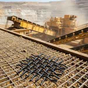 Wear resistant 65Mn Steel Wire Mesh Mining Equipment Accessories Square hole Woven Net Vibrating Screen Filter Net Weldable