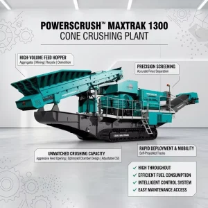 Well Maintained Used Cone Crusher 1300 MAXTRAK Mobile Crushing and Screening Equipment