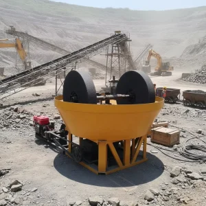 Wet Pan Mill Gold Grinding Machine for Gold Extraction and Selection with Engine Bearing & Gear