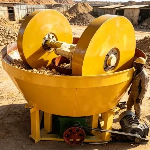 Wet Pan Mill Gold Mining Grinding Machine 1200 for Rock Gold Ore Beneficiation in Africa Customized Available