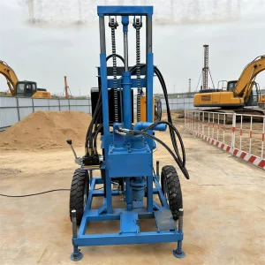Wheel Type Diesel Hydraulic Water Well Drilling Machine Portable Small Drilling Rig 7.5kW Power Max 120m Drilling Depth