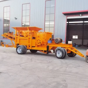 Wheel Type Mobile Jaw Crusher Screening Station Integrated Rock Crushing Screener Plant