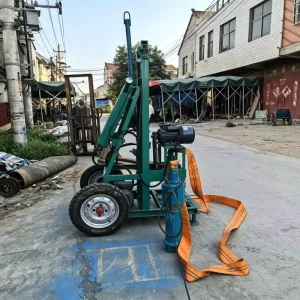 Wheeled Electric Hydraulic Small Water Well Drilling Machine Portable Rotary Borehole Drill Rig for Farm Well Drilling