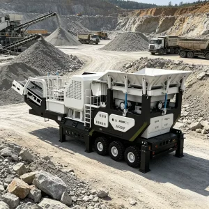 Wheeled Mobile Jaw Crusher Portable Crushing Station With Automatic Quantitative Lubrication System