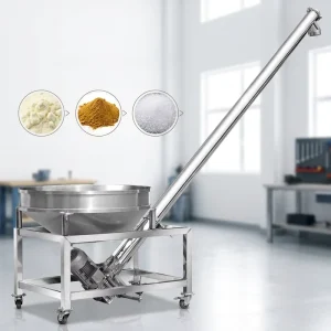 adjustable speed mini plastic 114 mm 133 mm 219 mm 273 mm flour spiral screw conveyor with hopper for sand